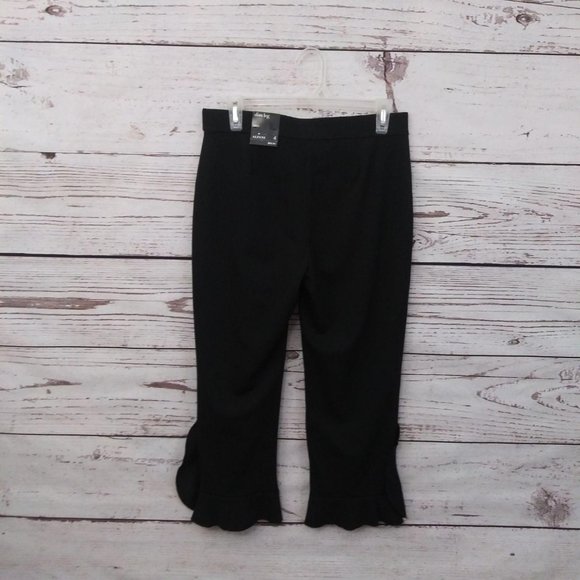 Alfani Ruffle Hem Slim Leg Ankle Pants Black - Picture 3 of 11